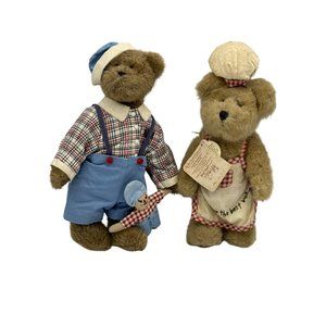 Boyds Bears Lot of 2 Luke P JodiBear and Cookie Bearchild Stuffed Bears Posable